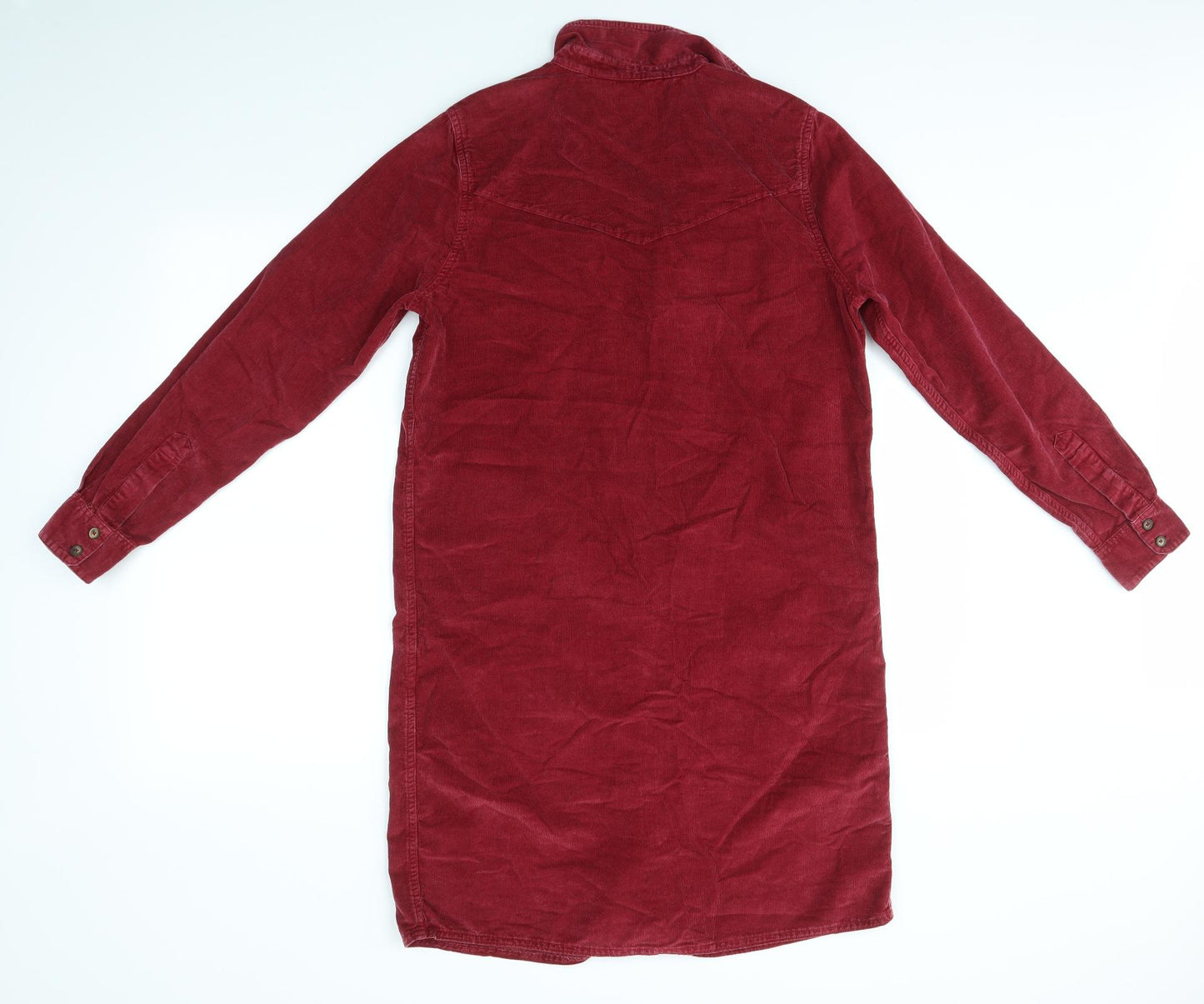 M&S Womens Red   Shirt Dress  Size 10