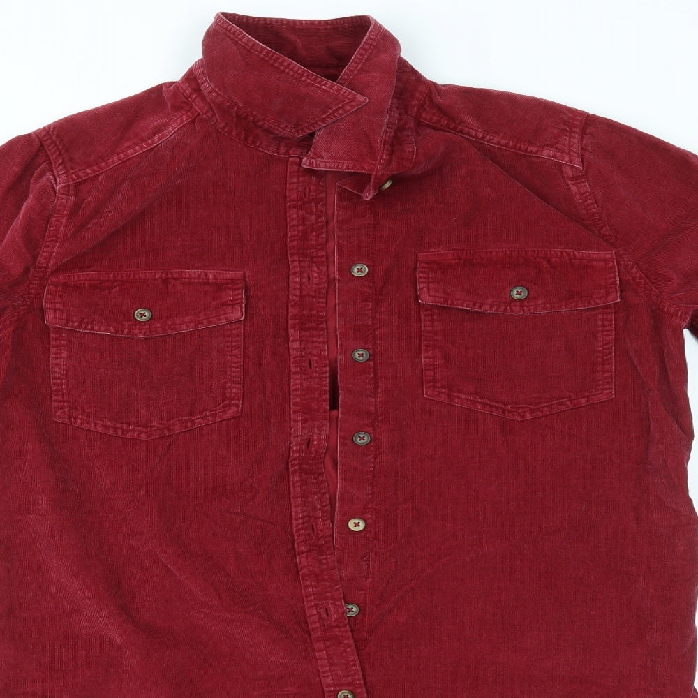 M&S Womens Red   Shirt Dress  Size 10