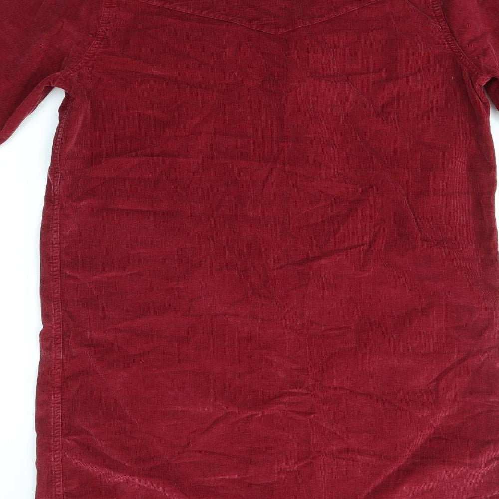 M&S Womens Red   Shirt Dress  Size 10