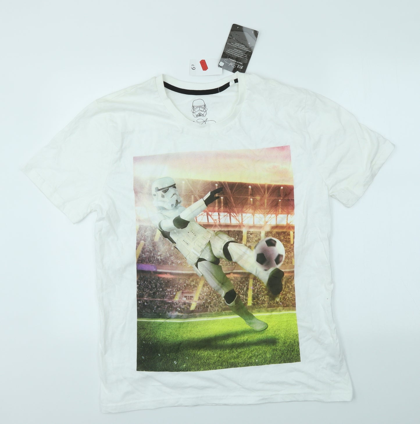Shepperton Mens White    T-Shirt Size M  - FOOTBALL