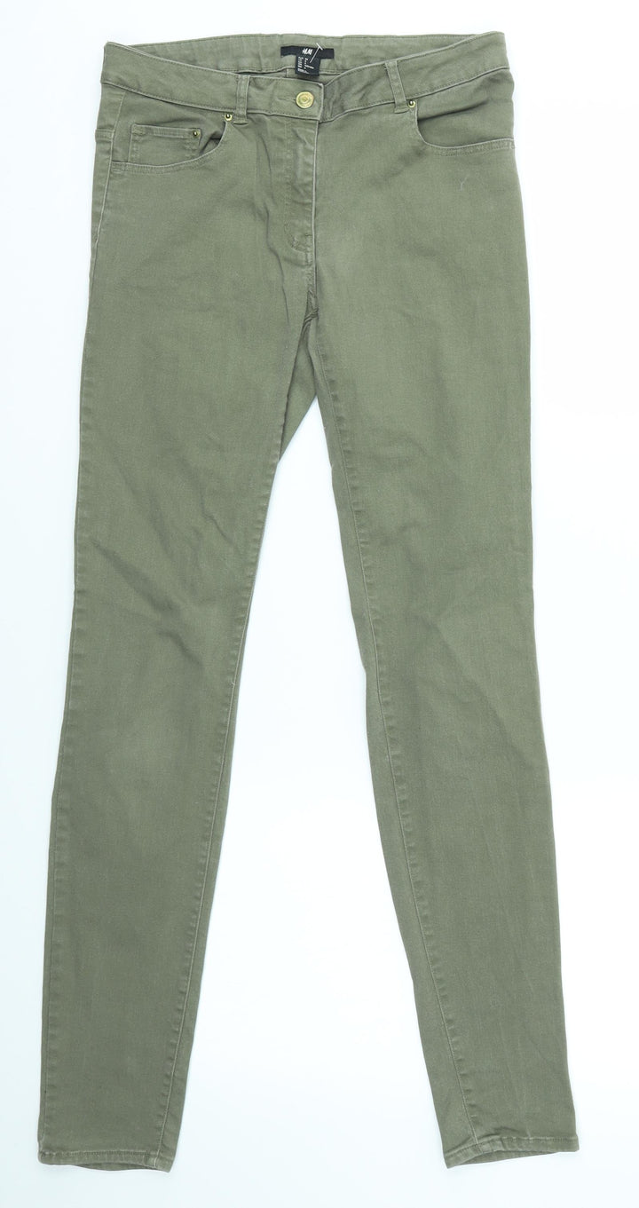 H&M Womens Green   Skinny Jeans Size 8 L29 in