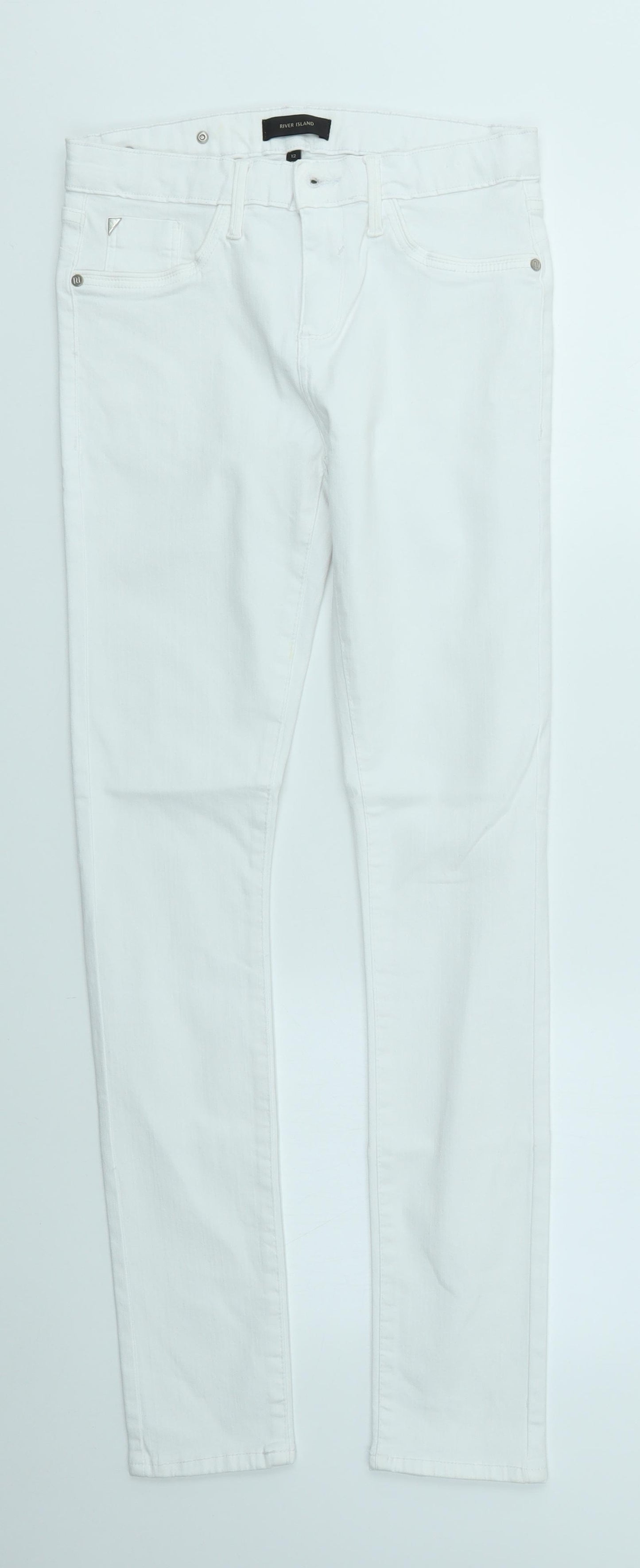River Island Womens White   Skinny Jeans Size 12 L28 in