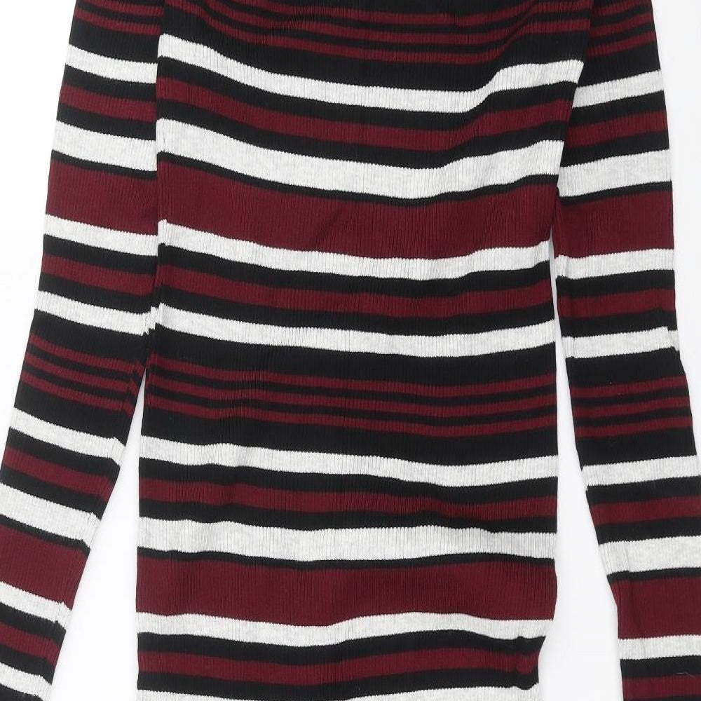 QED London Womens Red Striped  Pencil Dress  Size L