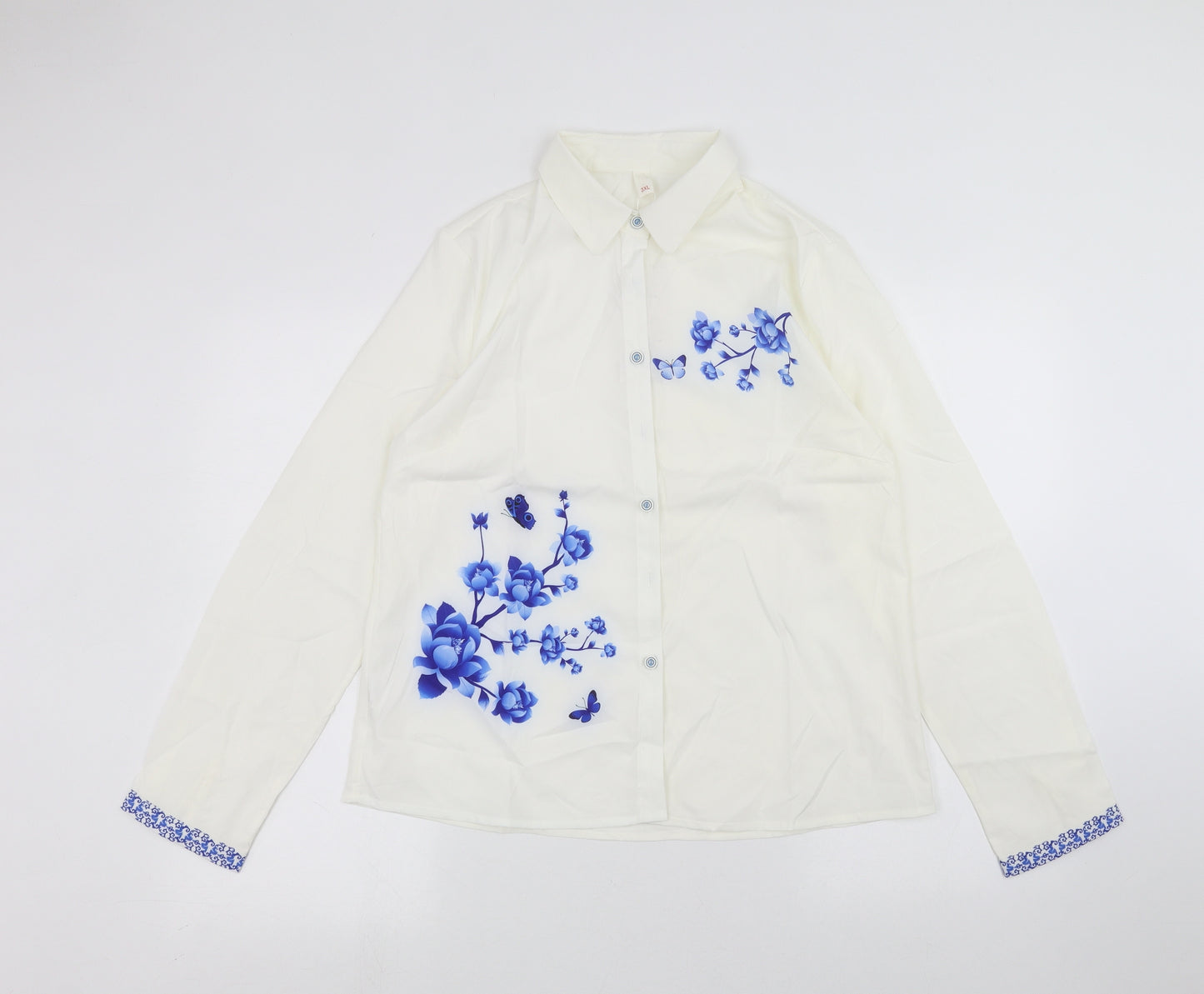 Preworn Womens White   Basic Button-Up Size 3XL