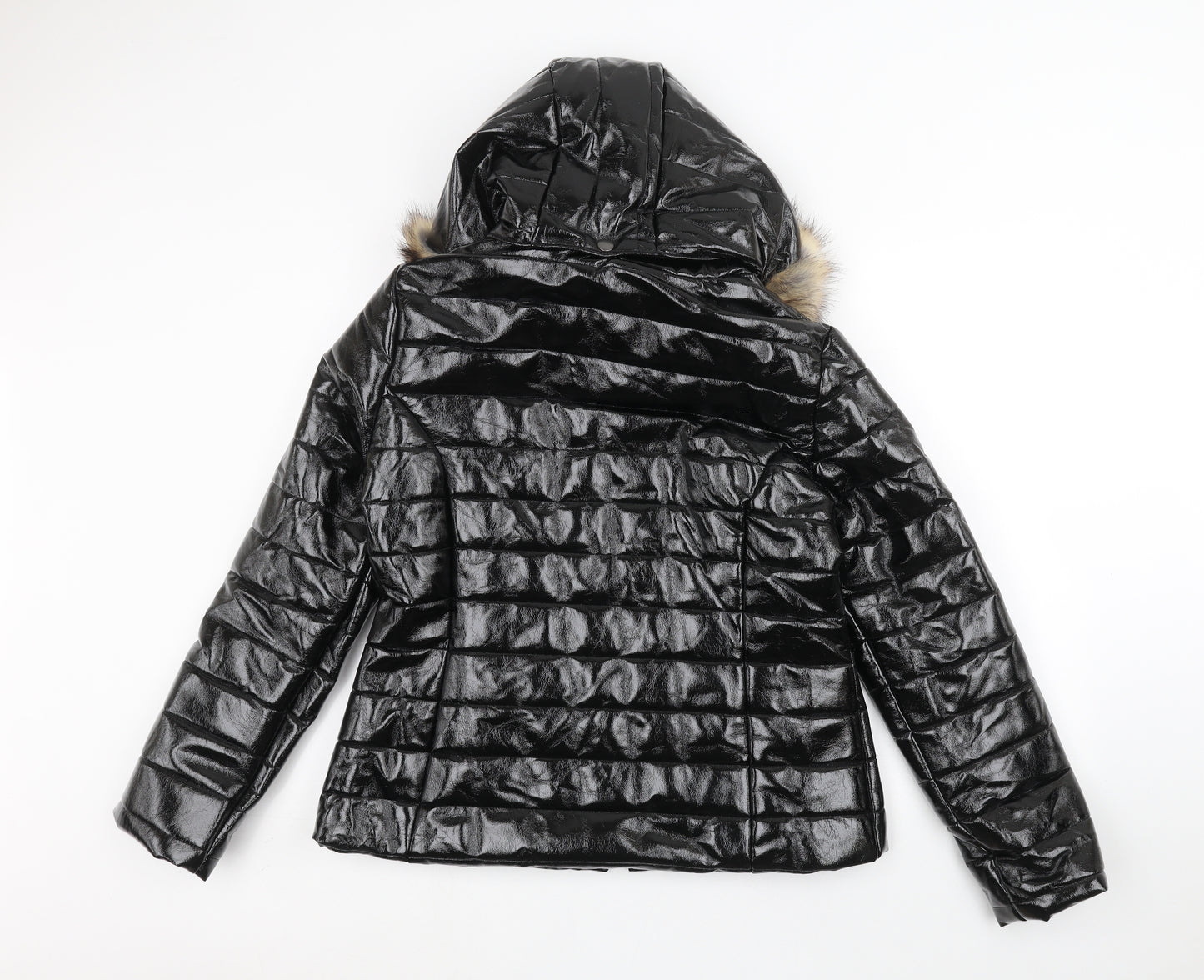 I SAW IT FIRST Womens Black   Parka Coat Size L