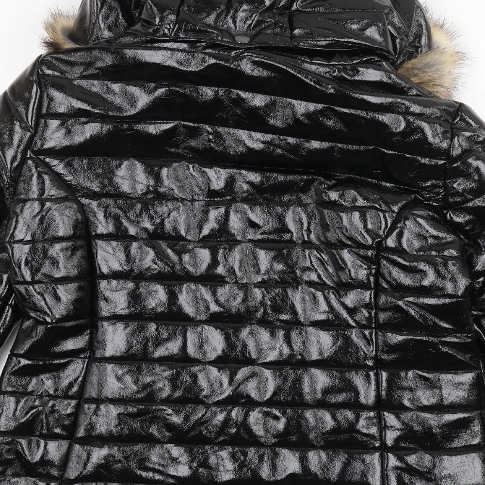 I SAW IT FIRST Womens Black   Parka Coat Size L