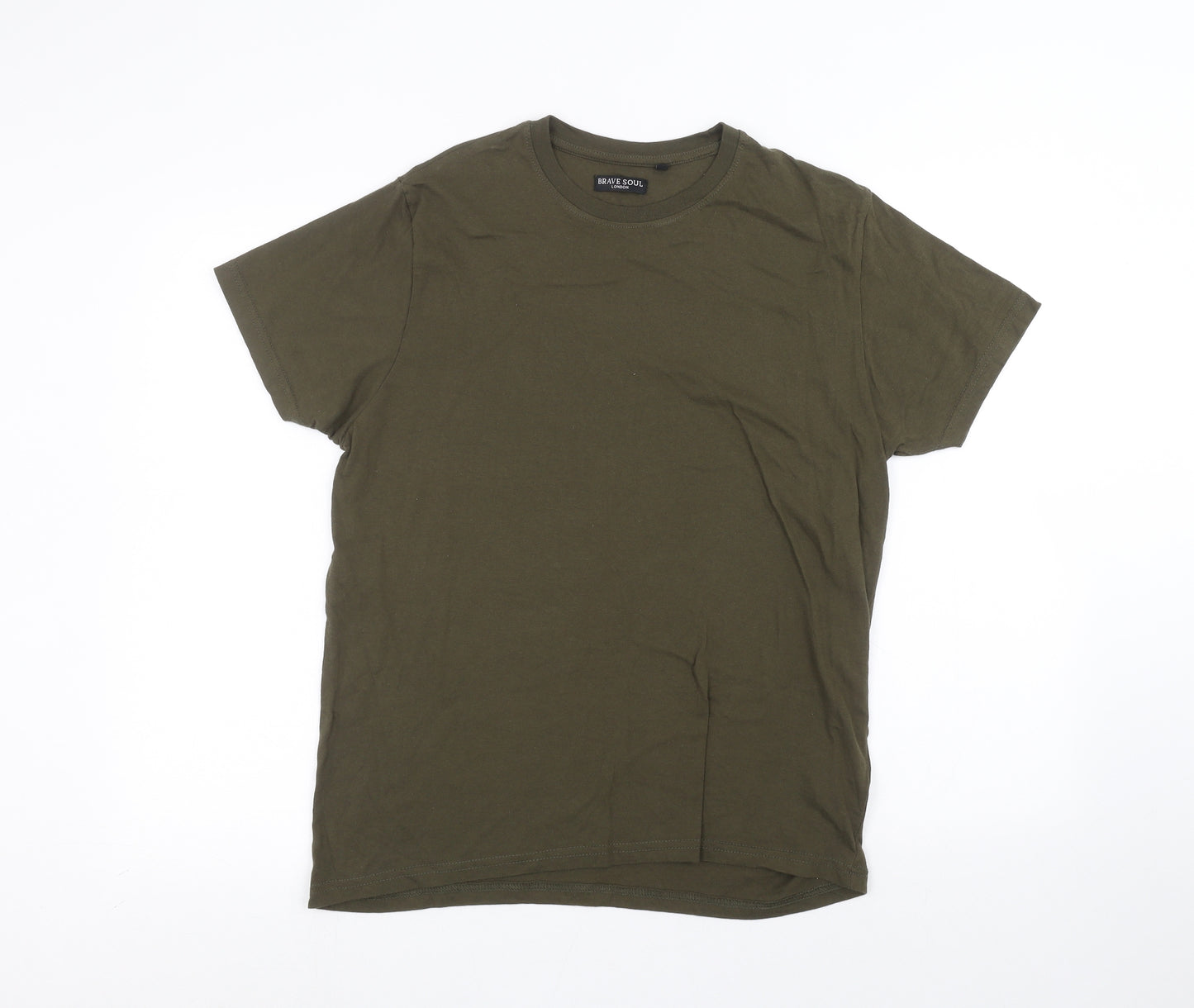 Brave Soul Mens Green    T-Shirt Size M