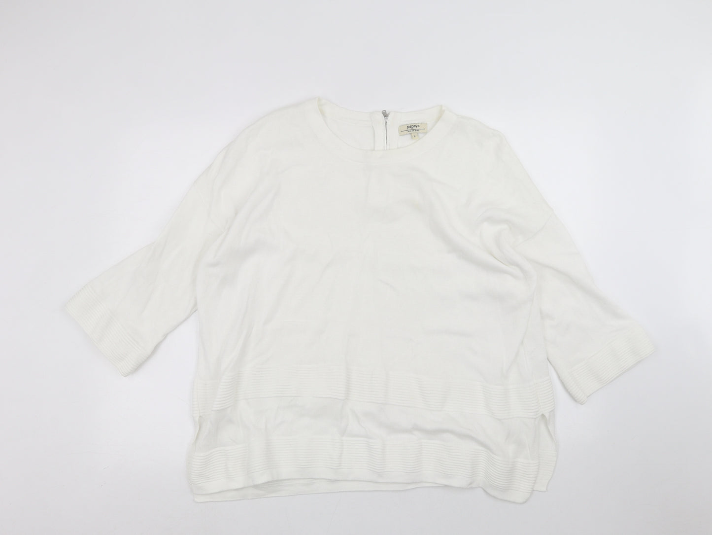 Papaya Womens White   Pullover Jumper Size L