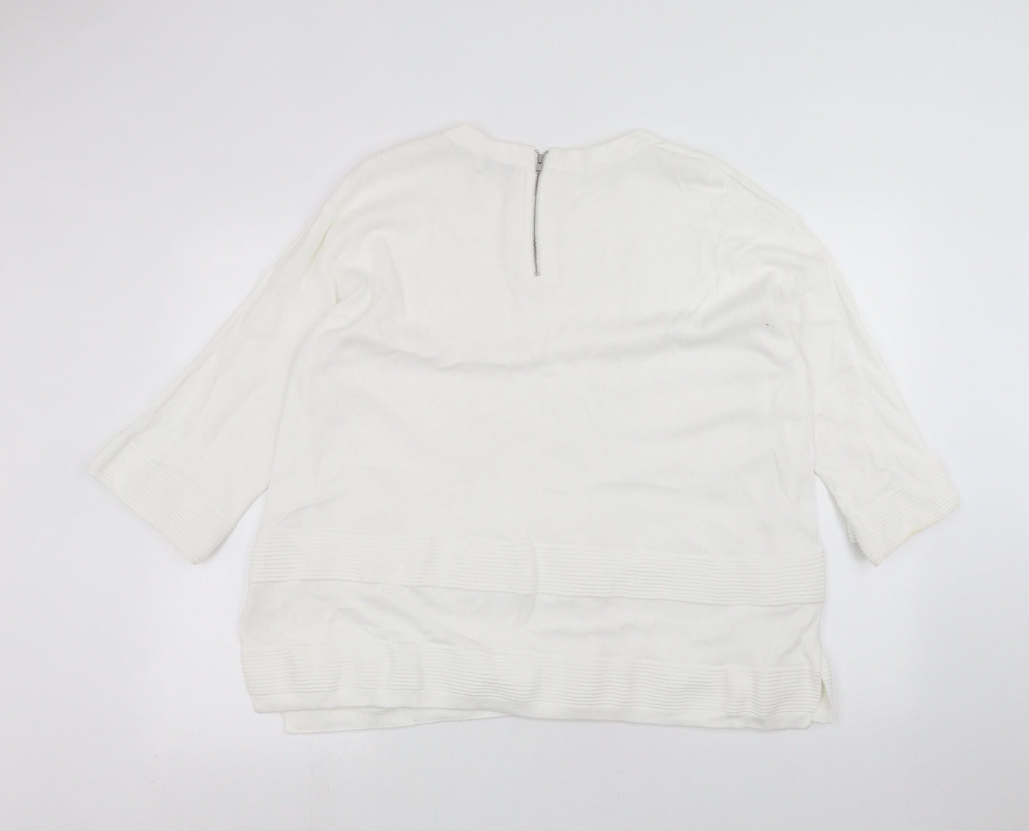 Papaya Womens White   Pullover Jumper Size L