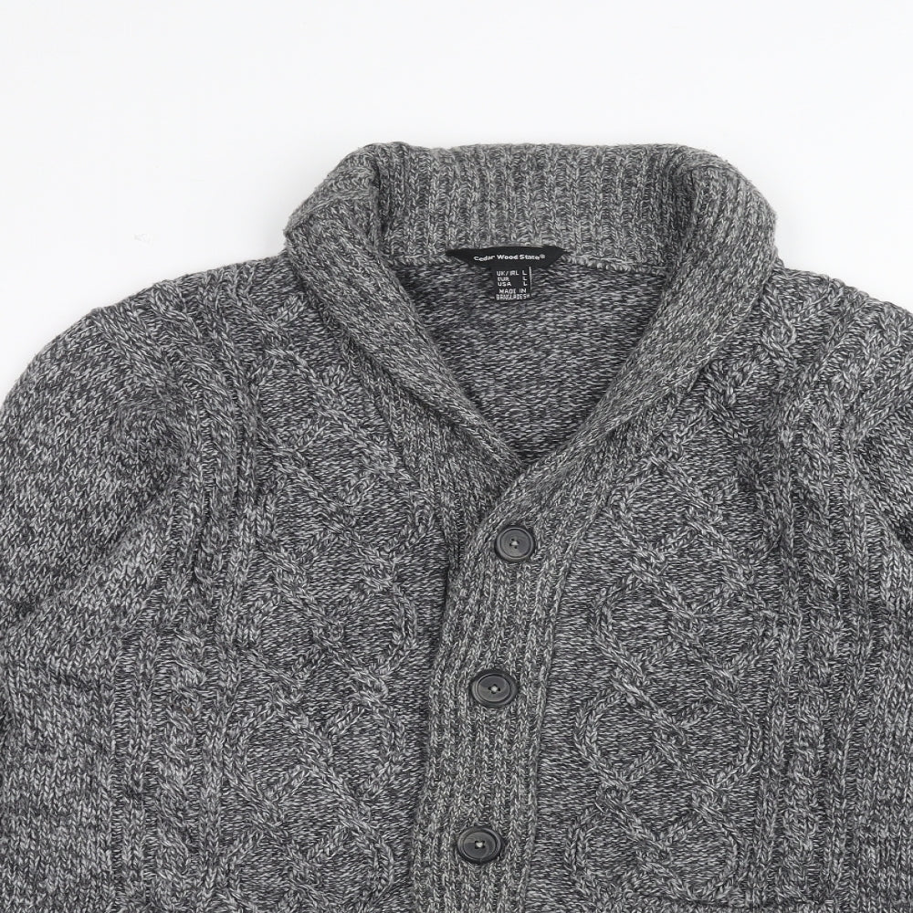 Cedar Wood State Mens Grey   Jacket Coatigan Size L