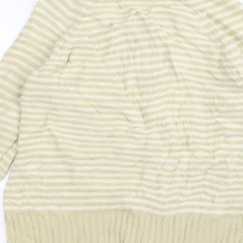 BM Womens Yellow Striped  Cardigan Jumper Size S