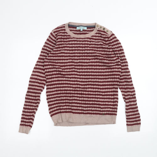 Dickins & Jones Womens Red Striped  Basic T-Shirt Size S