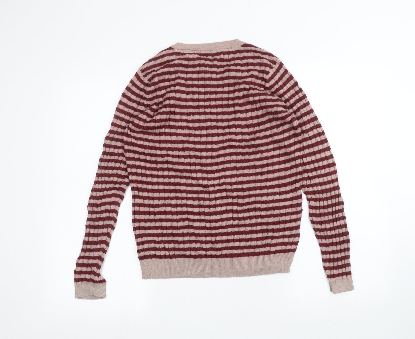 Dickins & Jones Womens Red Striped  Basic T-Shirt Size S