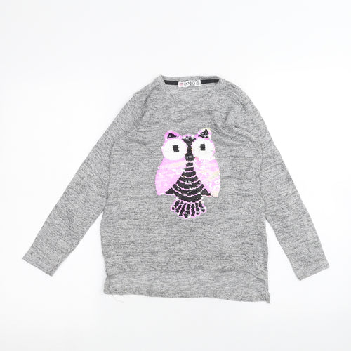 meybiy kids Girls Grey   Basic T-Shirt Size 9-10 Years
