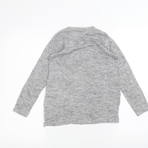 meybiy kids Girls Grey   Basic T-Shirt Size 9-10 Years
