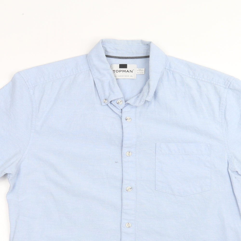 Topman Mens Blue    Dress Shirt Size L