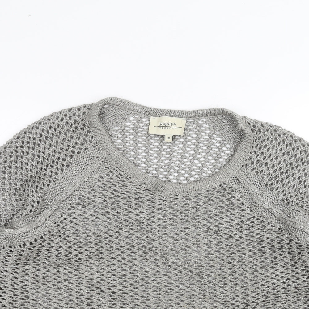 Papaya Womens Grey   Pullover Jumper Size 18