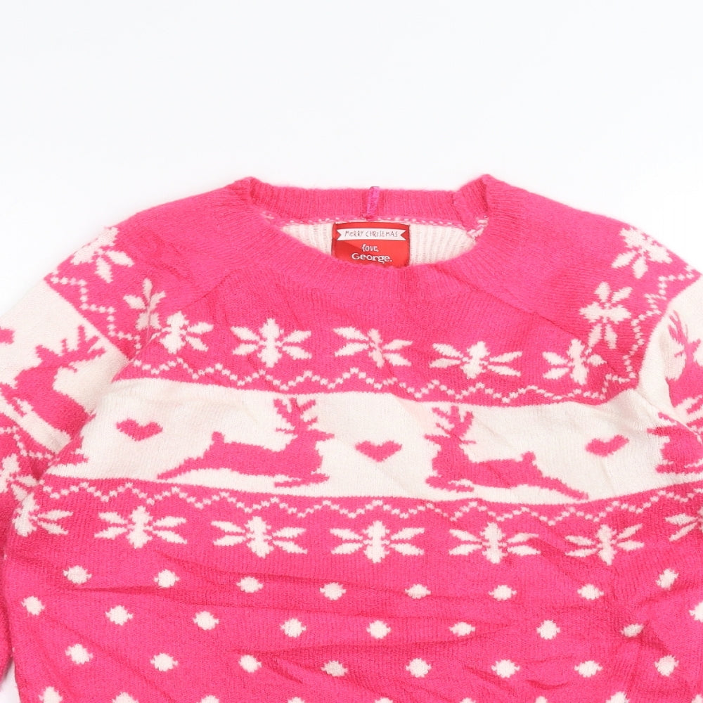 George Girls Pink   Pullover Jumper Size 10-11 Years