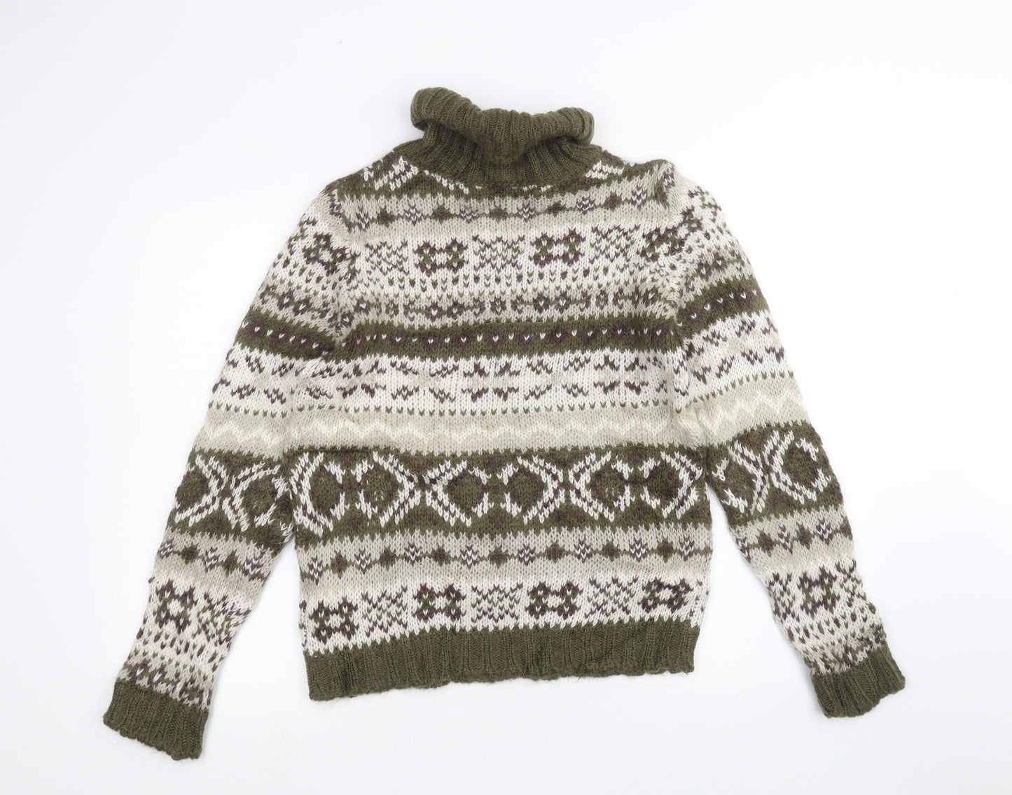 Style Benneton Womens White Striped  Pullover Jumper Size M