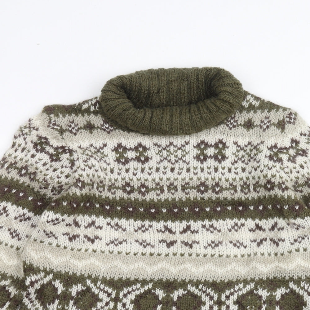 Style Benneton Womens White Striped  Pullover Jumper Size M