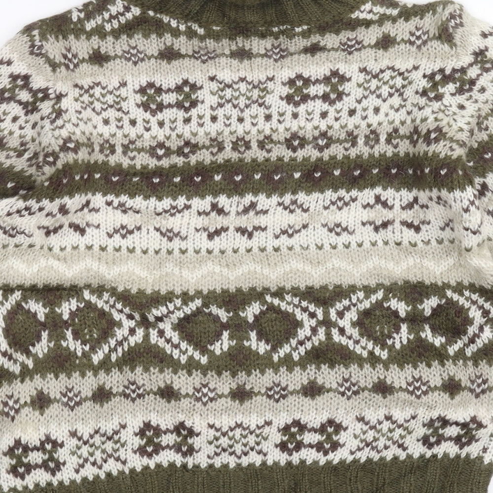 Style Benneton Womens White Striped  Pullover Jumper Size M