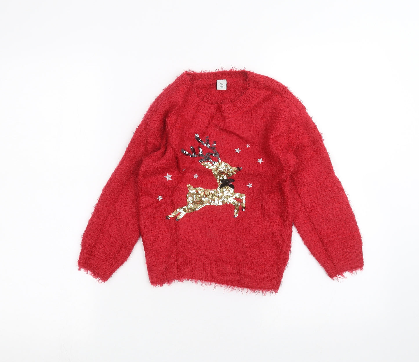TU Girls Red   Pullover Jumper Size 5 Years