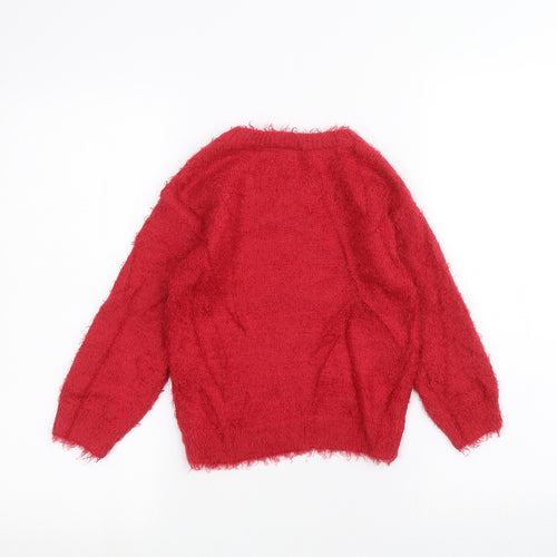 TU Girls Red   Pullover Jumper Size 5 Years