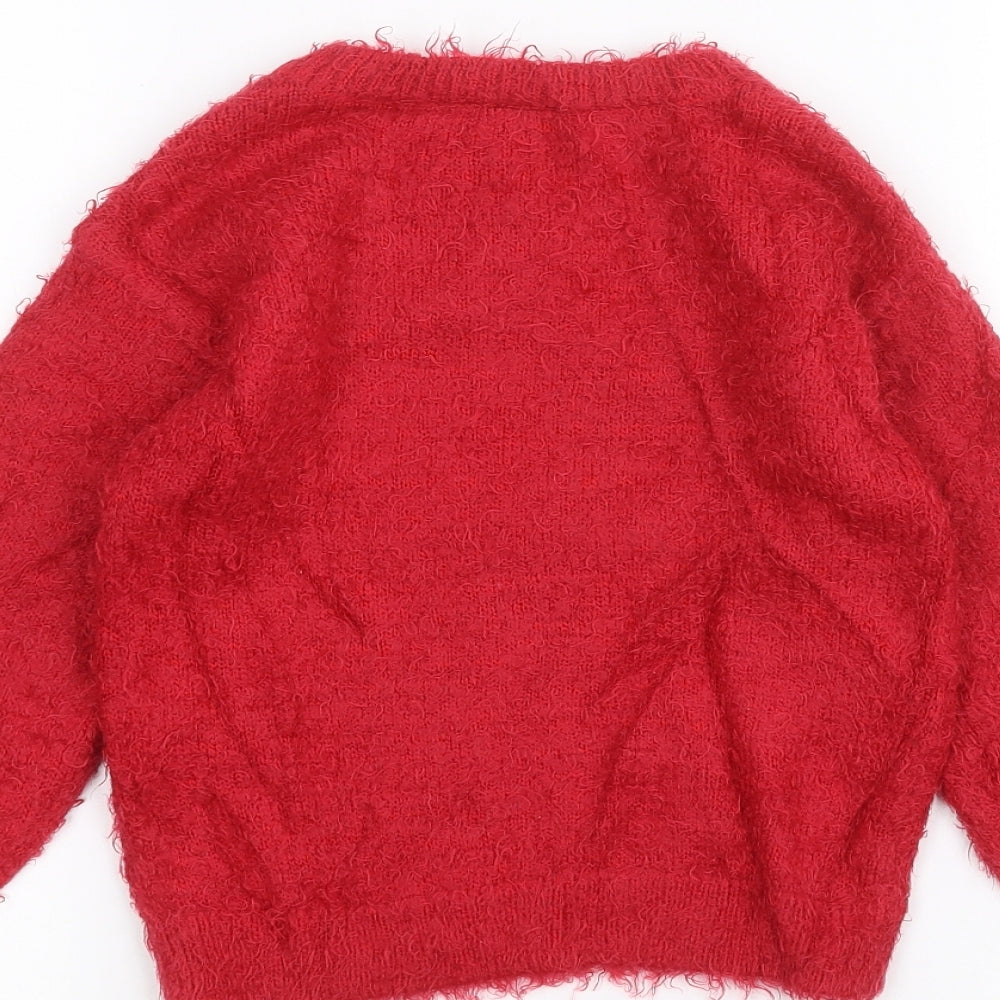 TU Girls Red   Pullover Jumper Size 5 Years