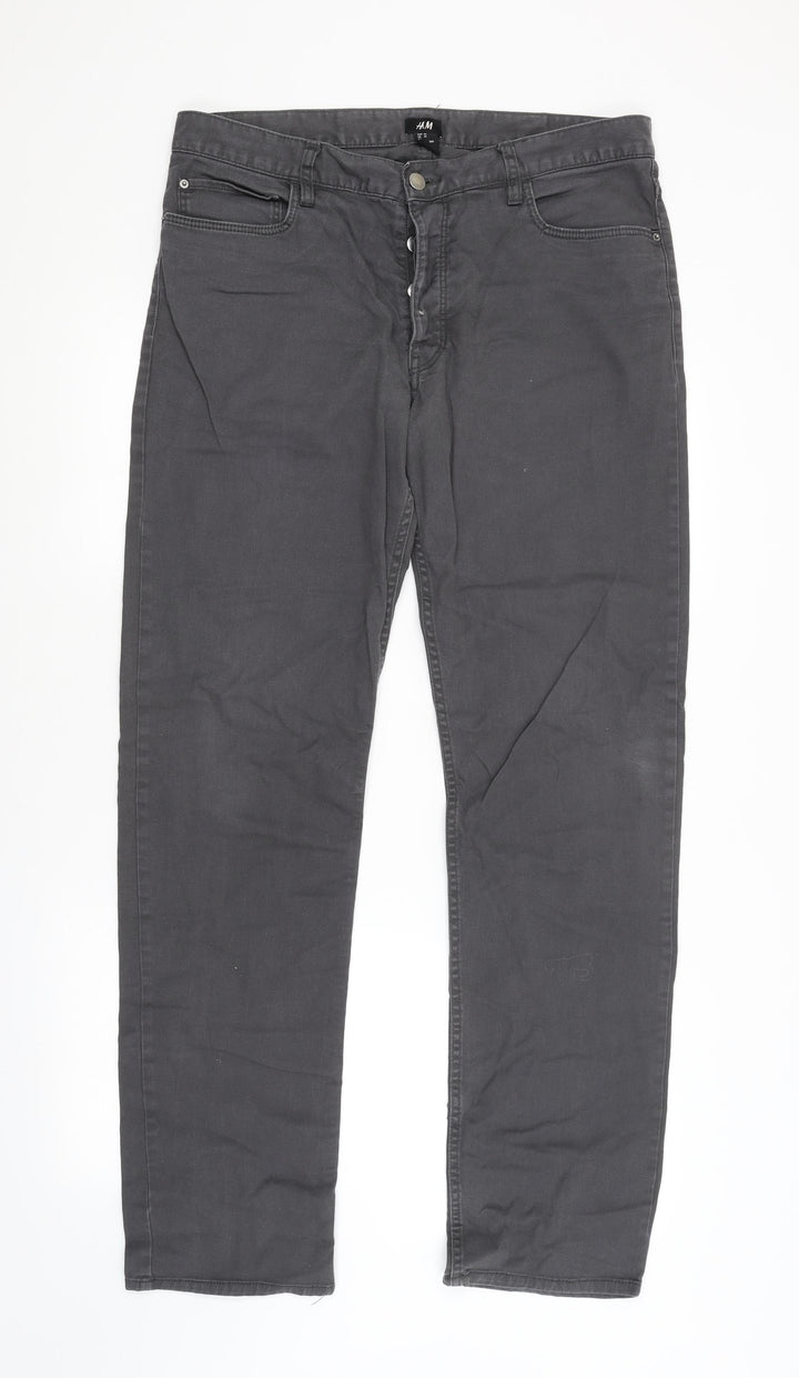 H&M Womens Grey Straight Jeans Size 6 L32 in