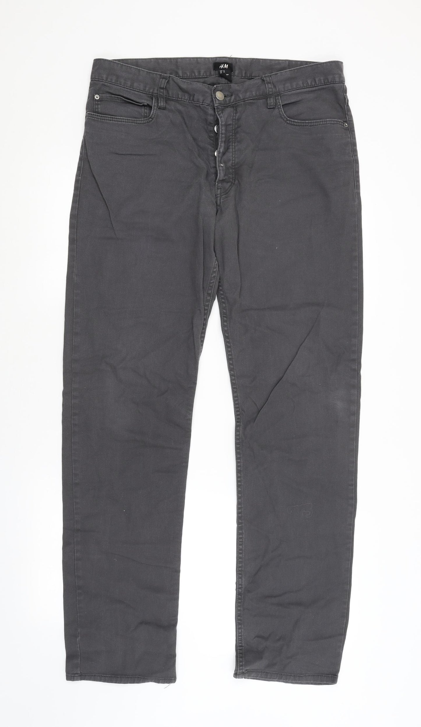 H&M Womens Grey   Straight Jeans Size 6 L32 in