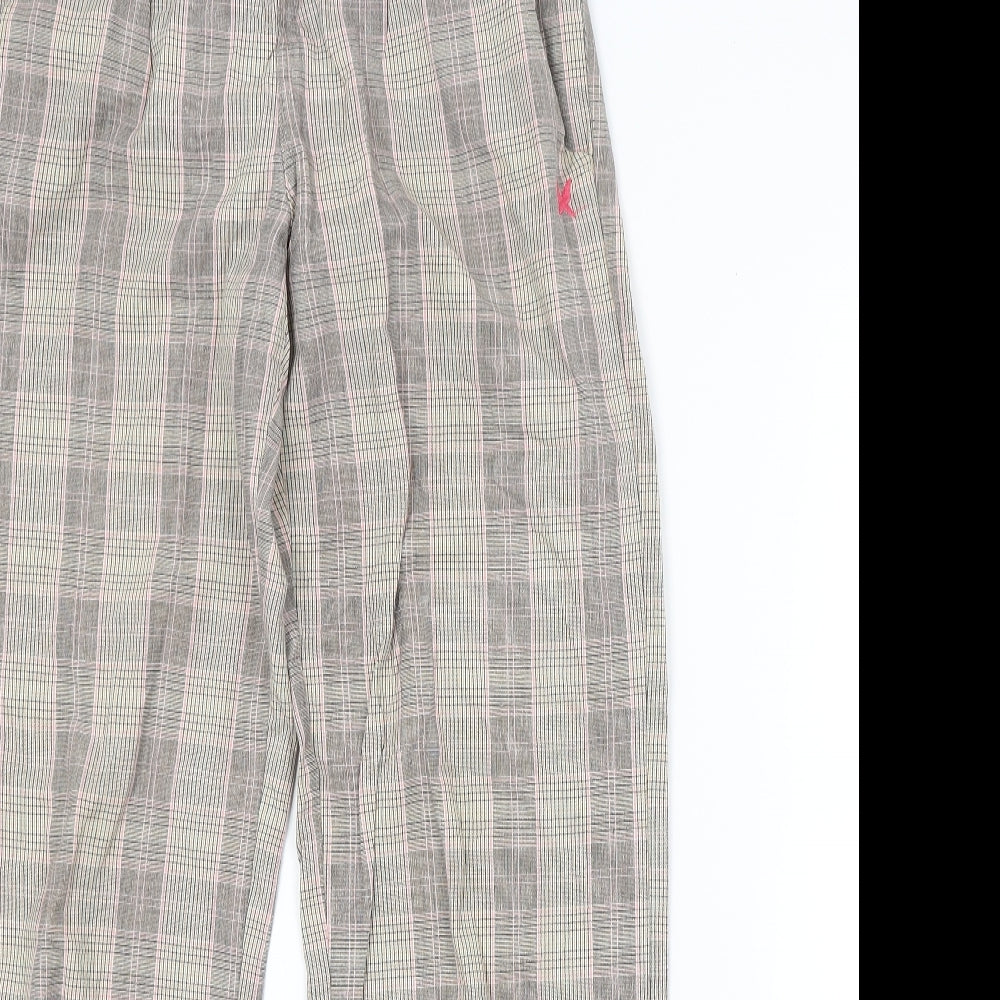 Kari Traa Womens Beige Check  Jogger Trousers  L30 in