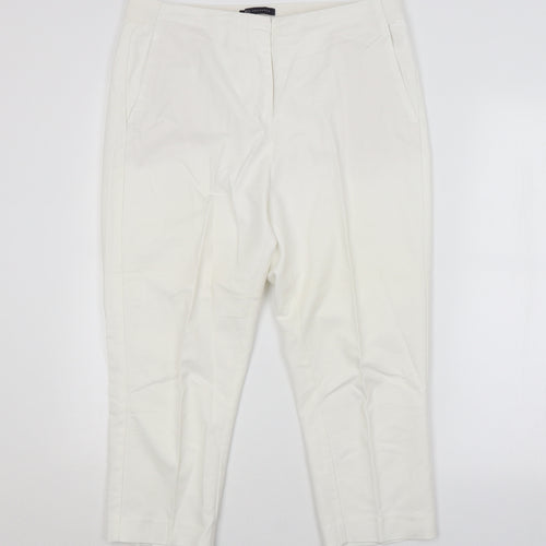 M&S Womens White   Cropped Trousers  L20 in