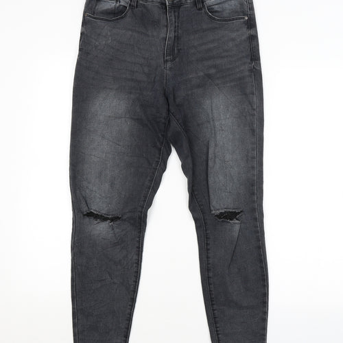 Preworn Womens Grey   Skinny Jeans Size 12 L27 in