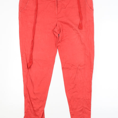 Preworn Womens Red   Trousers  Size 16 L27 in