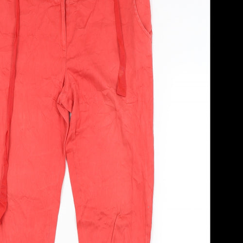 Preworn Womens Red   Trousers  Size 16 L27 in