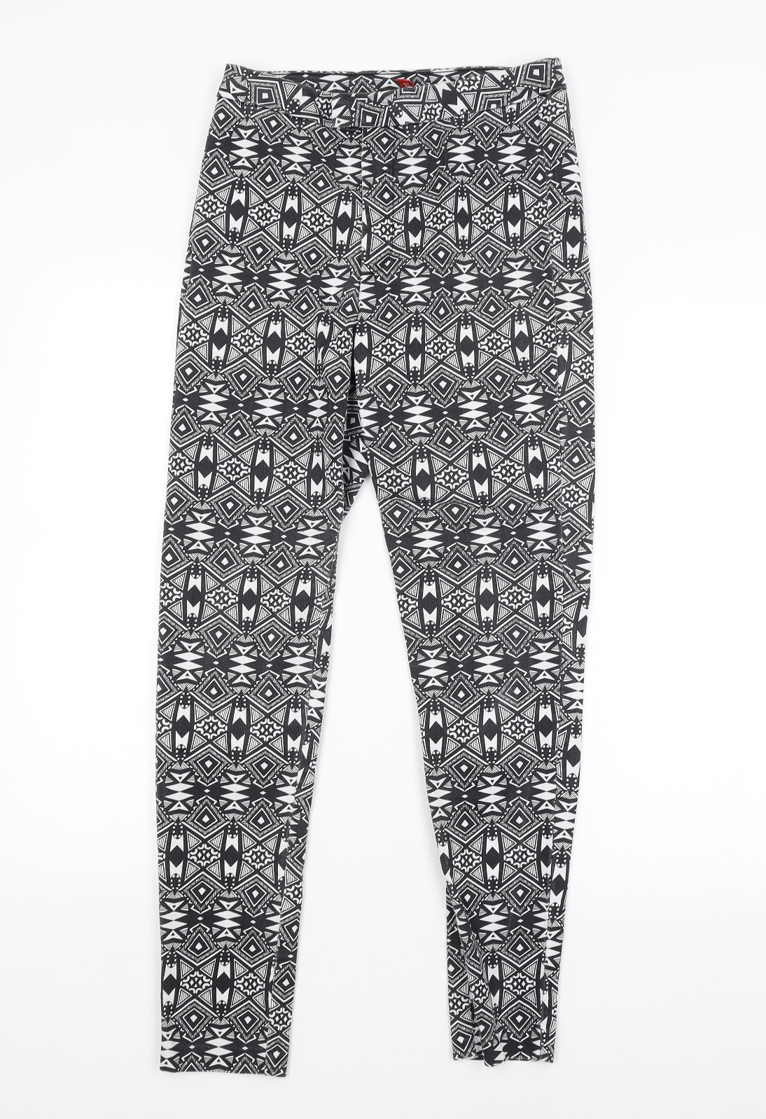 H&M Womens Multicoloured Argyle/Diamond  Trousers  Size 10 L28 in