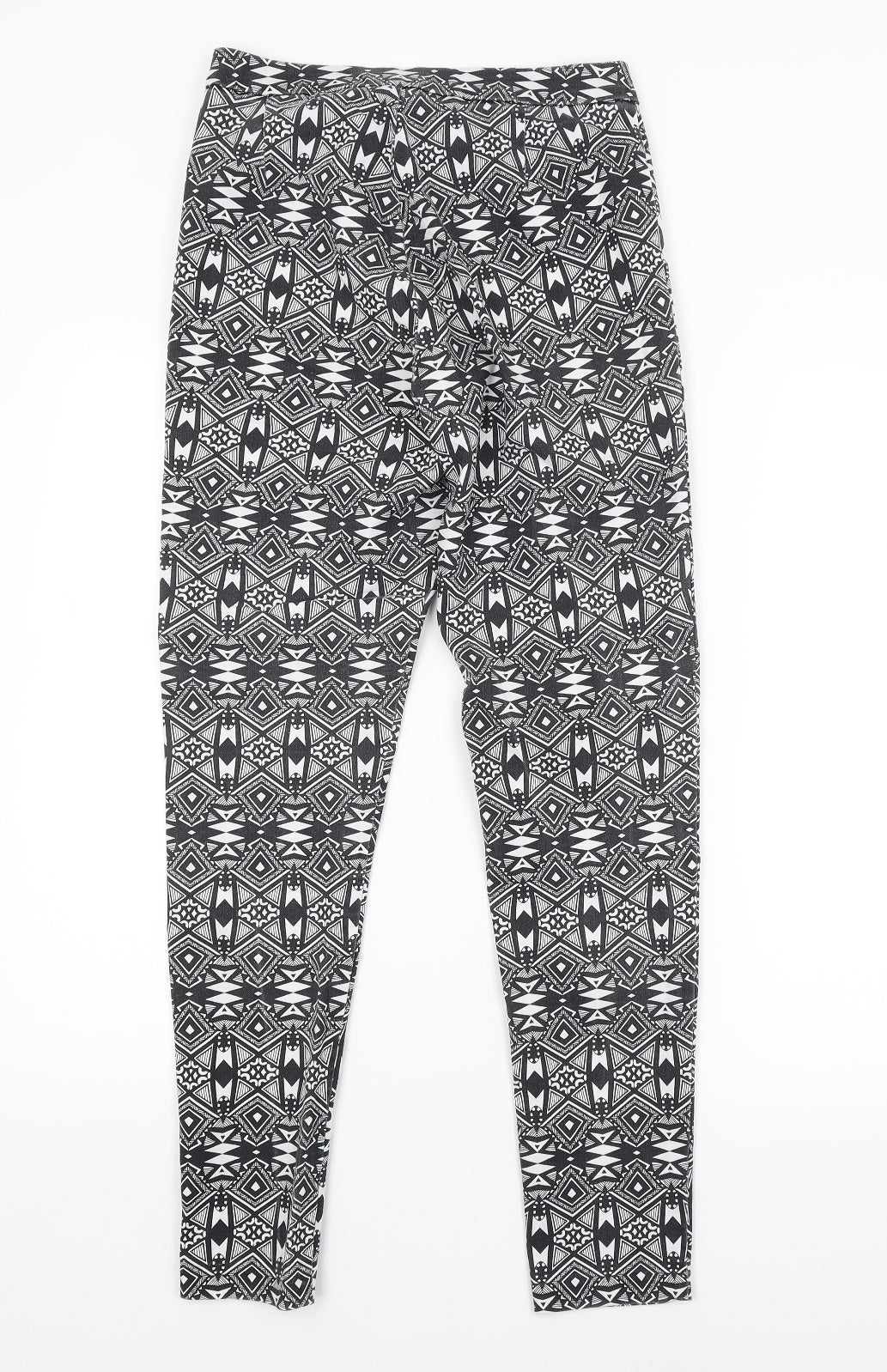 H&M Womens Multicoloured Argyle/Diamond  Trousers  Size 10 L28 in