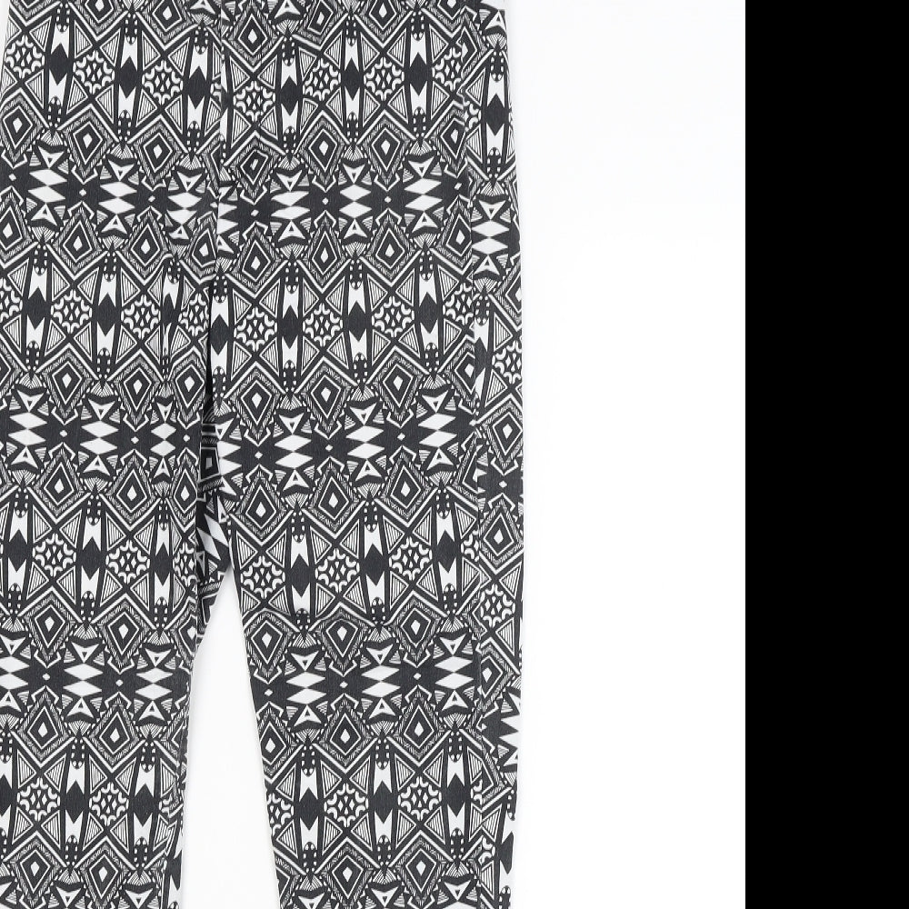 H&M Womens Multicoloured Argyle/Diamond  Trousers  Size 10 L28 in
