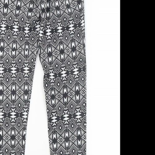 H&M Womens Multicoloured Argyle/Diamond  Trousers  Size 10 L28 in