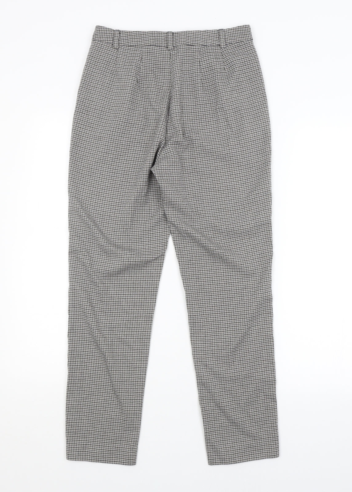 M&S Womens Grey Check  Trousers  Size 8 L26 in