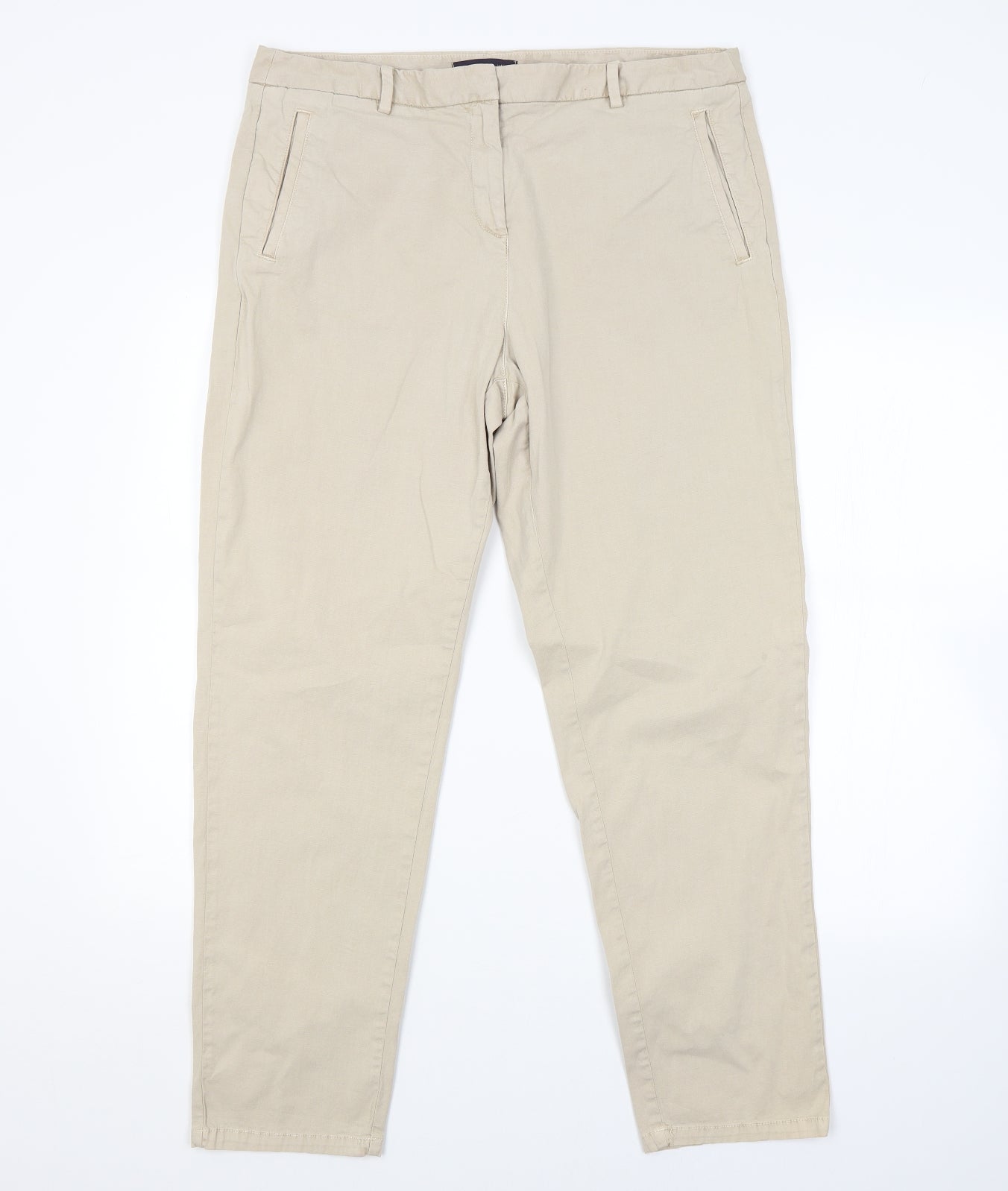 M&S Womens Beige   Trousers  Size 16 L28 in