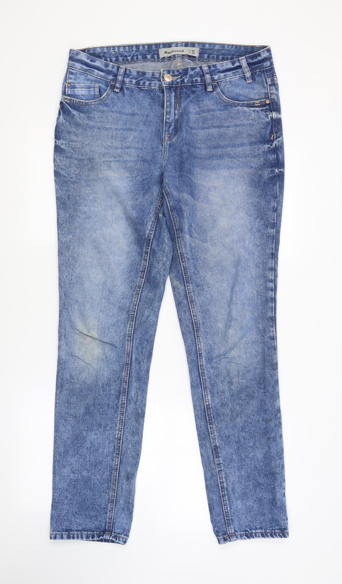 New Look Womens Blue   Boyfriend Jeans Size 12 L31 in