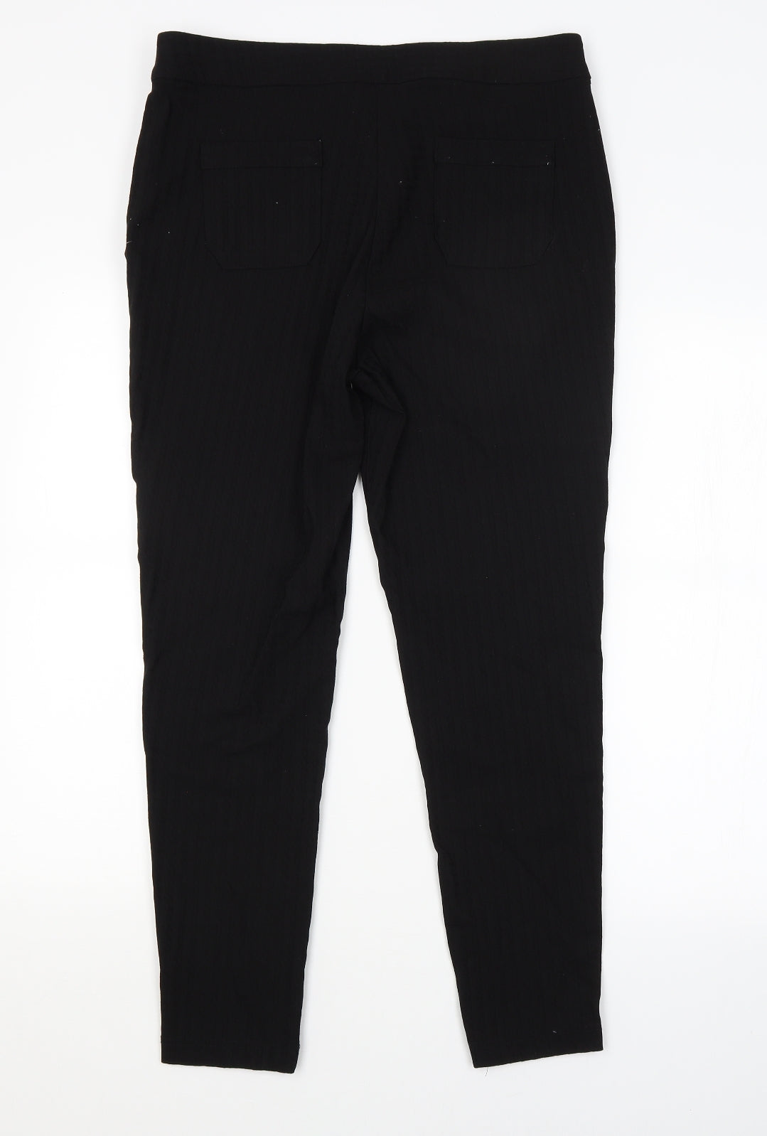 TU Womens Black Striped  Trousers  Size 14 L27 in