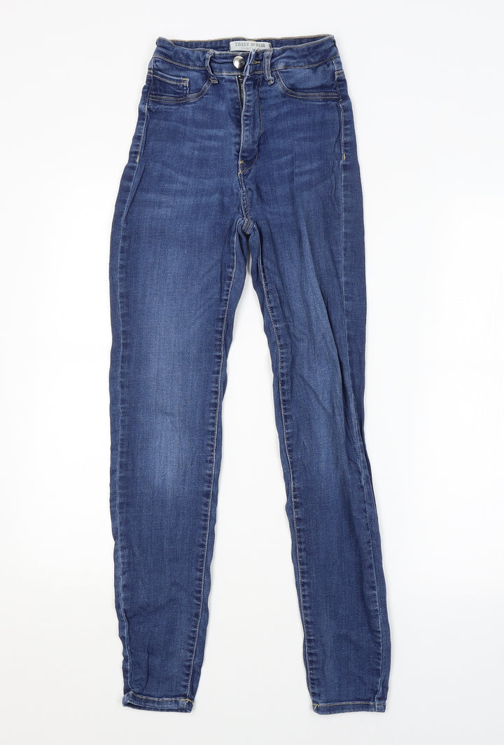 TALLY WEiJL Womens Blue Skinny Jeans Size 8 L28 in