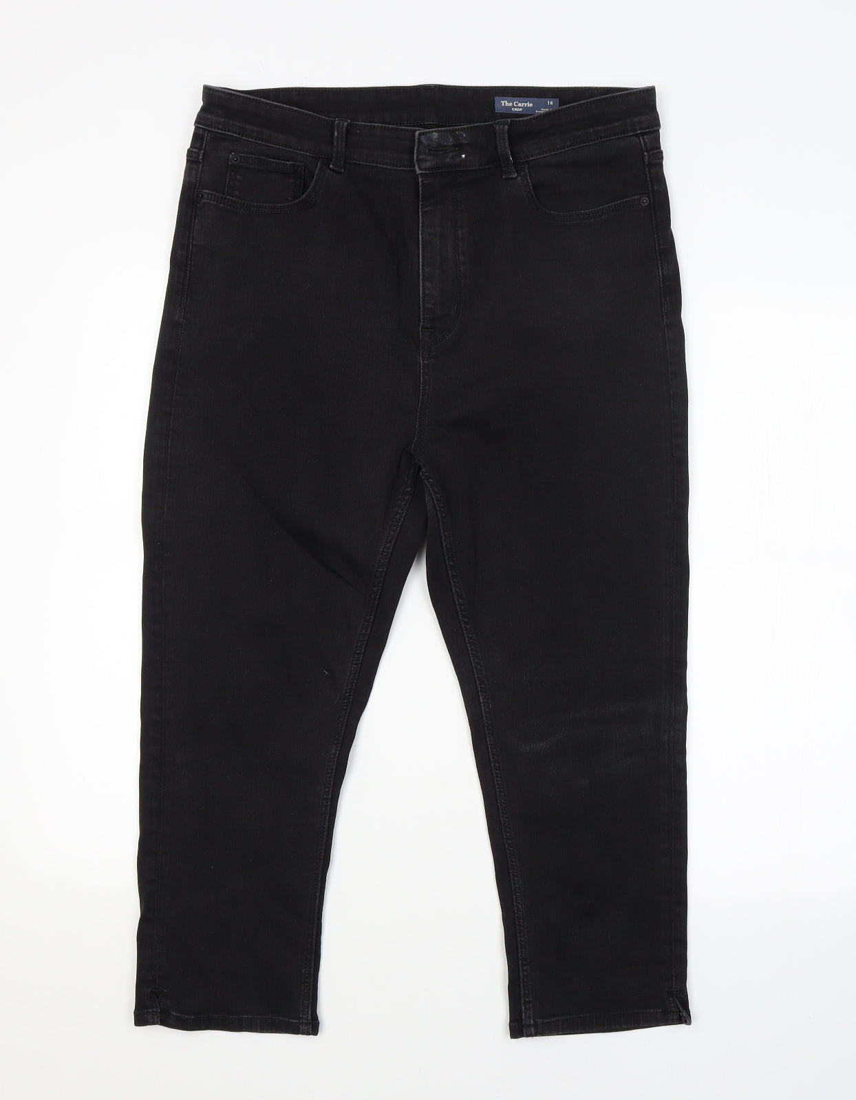 M&S Womens Black   Cropped Jeans Size 16 L22 in