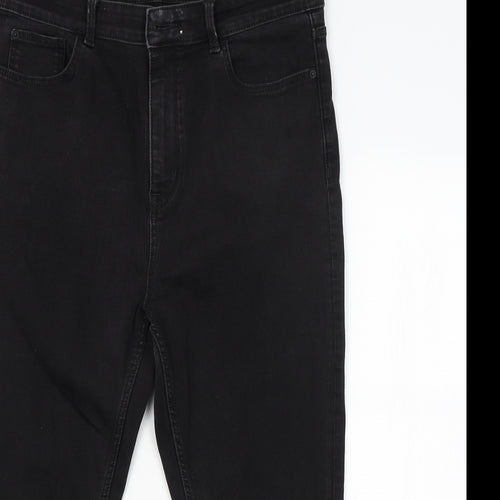 M&S Womens Black   Cropped Jeans Size 16 L22 in