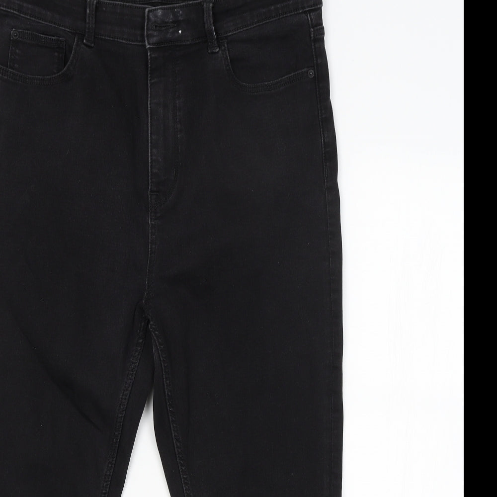 M&S Womens Black   Cropped Jeans Size 16 L22 in