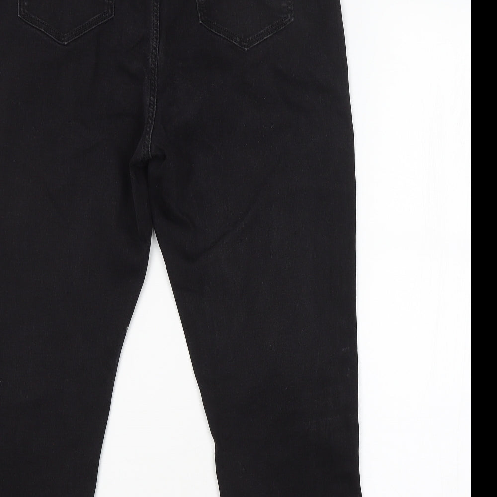 M&S Womens Black   Cropped Jeans Size 16 L22 in