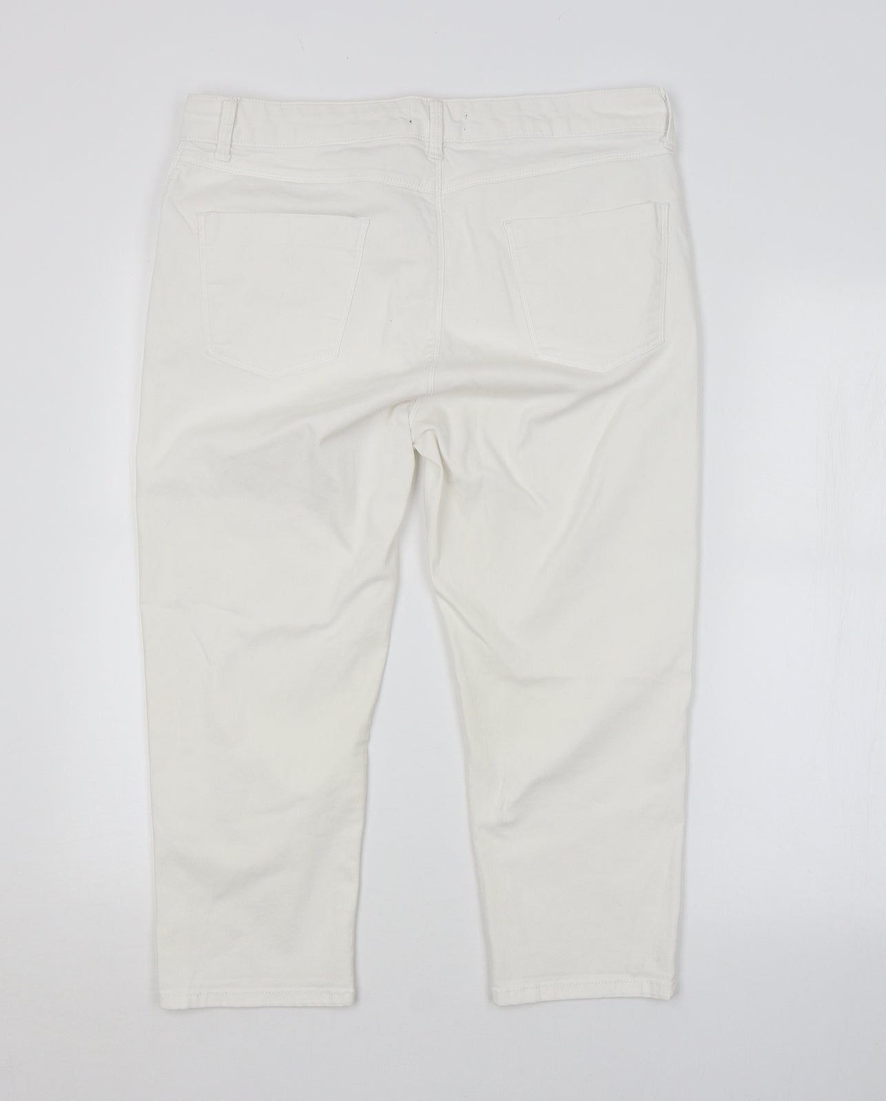 M&S Womens White   Cropped Jeans Size 18 L20 in