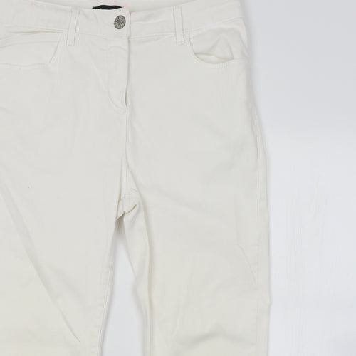 M&S Womens White   Cropped Jeans Size 18 L20 in